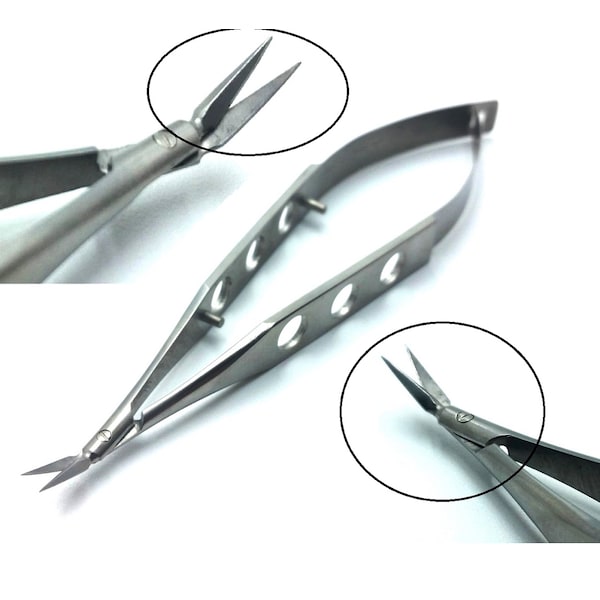 A2Z Scilab Vannas Micro Small Blade Stitch Scissors Angled Forward, 4'' A2Z-ZR661 - main